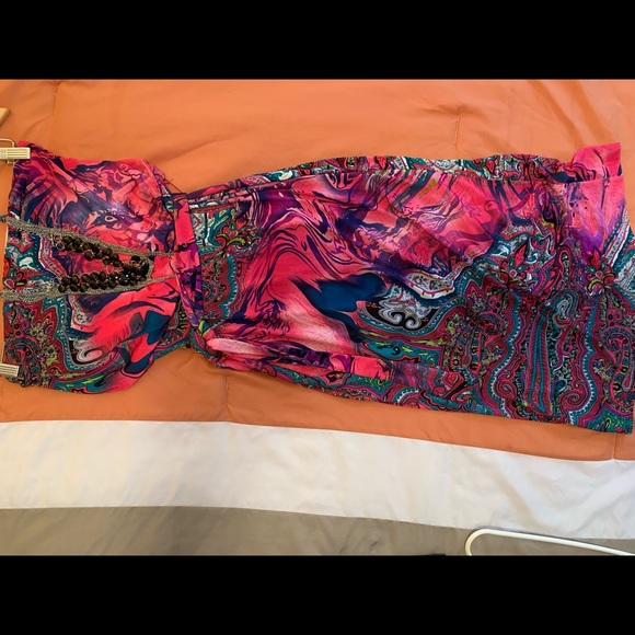 Hot Pink and Multi/Color Arden B Fitted Midi Dress - Picture 7 of 12